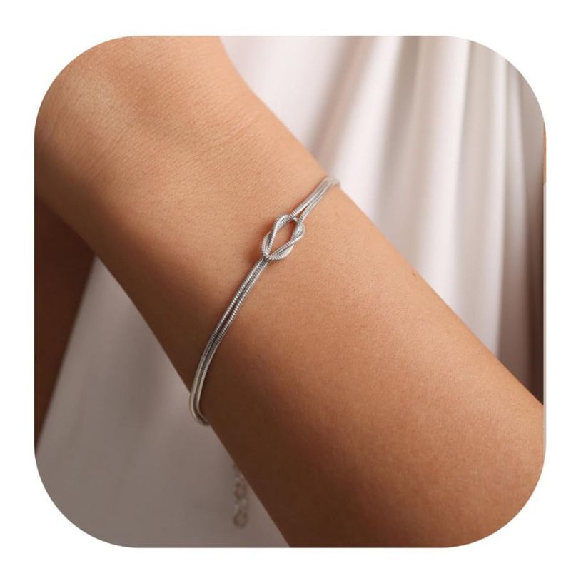 Mode simpelt temperament titanium stål knyttet slangekæde Valentinsdag armbånd galvanisering gave niche design personlighed_voghion.com