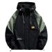 Men's Casual Loose Fit Work Jacket - Plus Size Hooded Windbreaker For Spring & Autumn (Black, Khaki, Army Green)_voghion.com