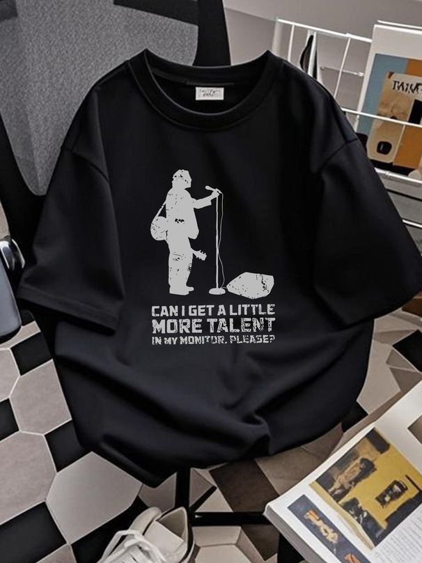 Maglietta "Più talento in Monitor Please" da uomo, abbigliamento firmato, leggermente elegante, unisex, traspirante, estiva, comoda, morbida ed elasticizzata._voghion.com