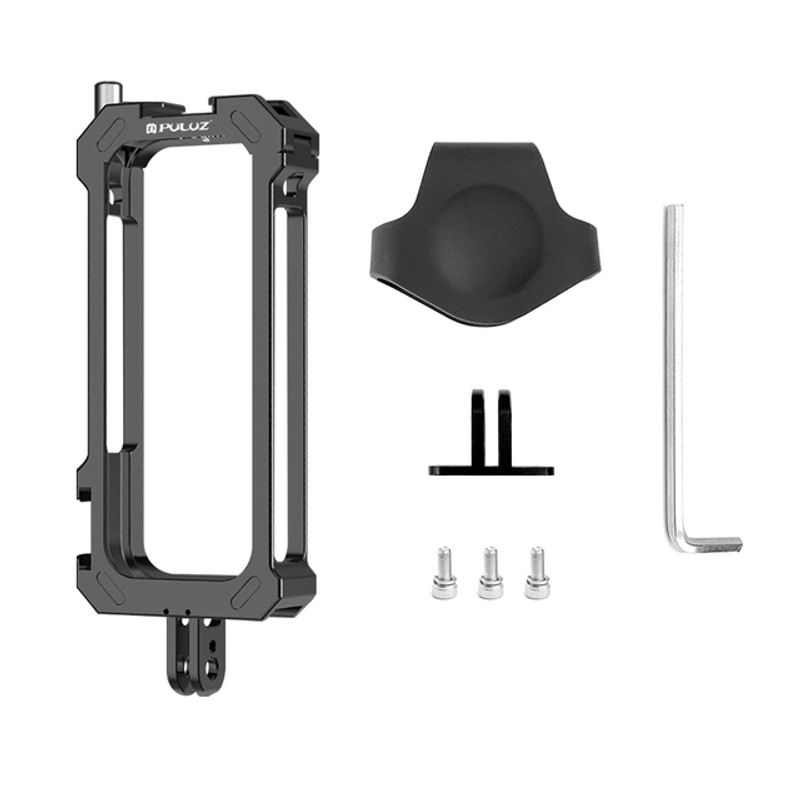 PULUZ For Insta360 X3 Metal Protective Cage Rig Housing Frame With Expand Cold Shoe Base & Tripod Adapter For Insta360 X3 Cover_voghion.com