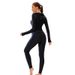 Cross Border New Color Matching One Piece Long Sleeved Sunscreen Women's Swimsuit Middle East Full Coverage Conservative Muslim Trousers Swimsuit_voghion.com