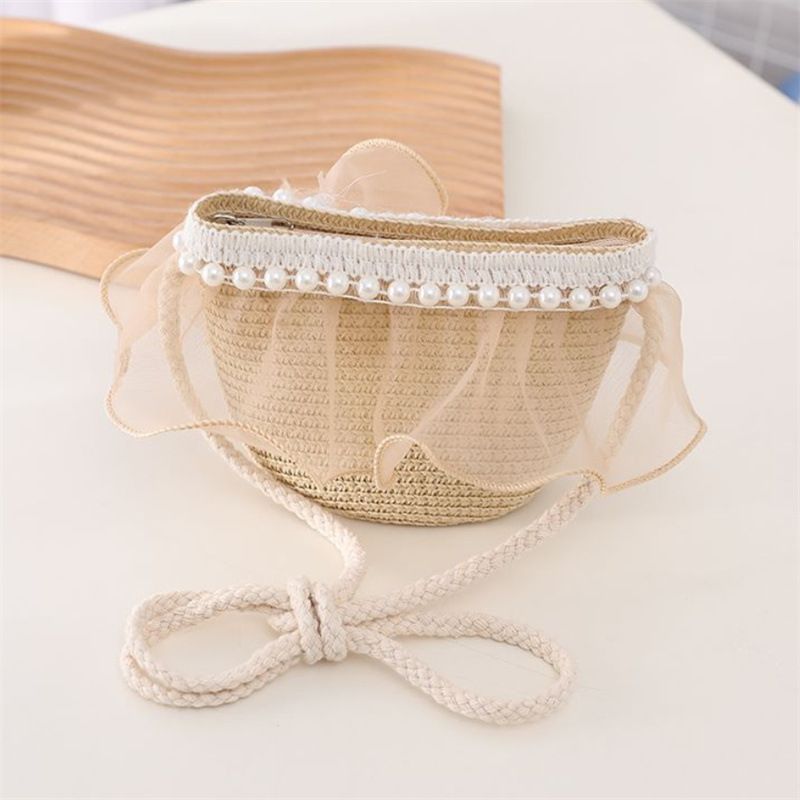 Hüte, Schals und Handschuhe für Mädchen, Sets, Prinzessinnen-Strohhut mit Spitze und Perlen, Einkaufs-Sonnenhut, für Kinder, Mädchen, Babys, große Krempe, Reise-Sonnenschutz, Strandhut_voghion.com