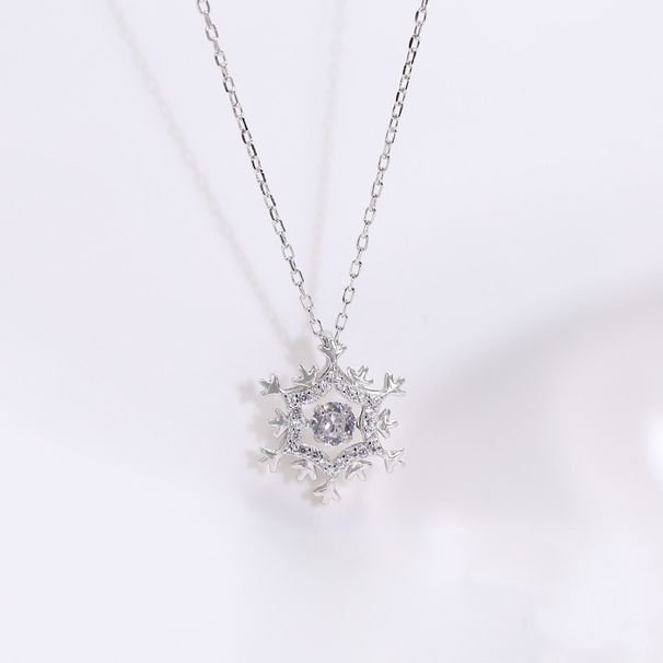 Wanying Jewelry, Dynamische Schneekette, S Pure Silver Korean Edition Dance Anhänger, Temperament Schlagendes Herz Mode_voghion.com
