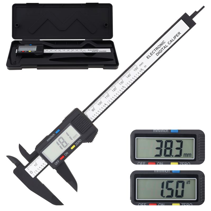 LCD Display 150mm Electronic Digital Caliper Vernier Calipers Gauge Micrometer with Storage Box for Mechanical Component Measure_voghion.com