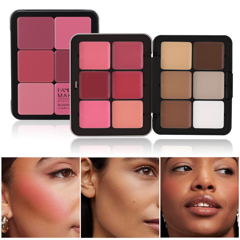 HANDAIYAN 12 - Color Iron Box Blush Palette - Multi - Functional, Concealing, Highlighting And Contouring, Matte Blush Cream_voghion.com
