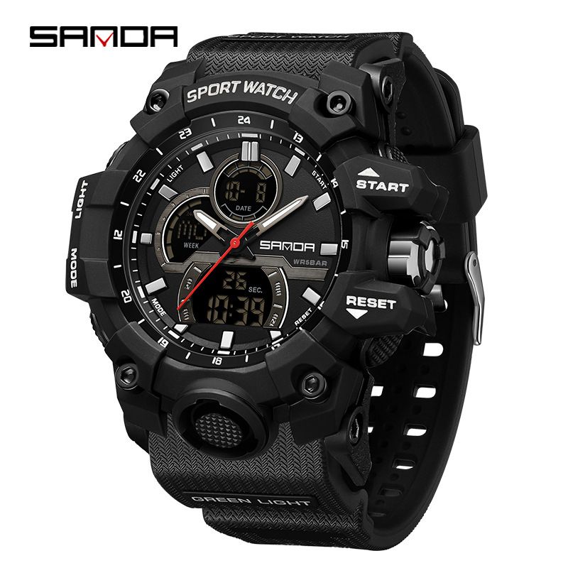Men's Digital Analog Sport Watch With Multifunction, Waterproof, And LED Backlight For Outdoor Activities Sports Waterproof Men's Electronic Watch_voghion.com