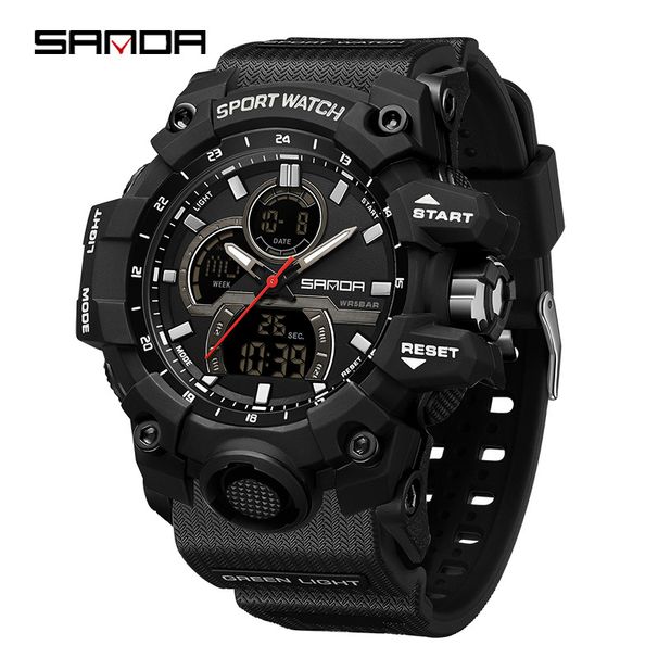 Men's Digital Analog Sport Watch With Multifunction, Waterproof, And LED Backlight For Outdoor Activities Sports Waterproof Men's Electronic Watch_voghion.com