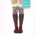 Damstrumpor Julsnöflinga med manschettrem mid-kalven strumpor hem ylle strumpor högstrumpor över knäet strumpor för kvinnor_voghion.com