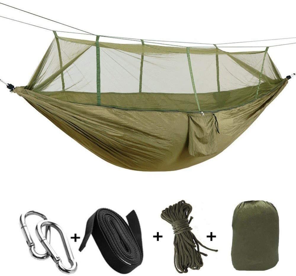 2 Person Camping Garden Hammock With Mosquito Net Outdoor Furniture Bed Strength Parachute Fabric Sleep Swing Portable Hanging_voghion.com