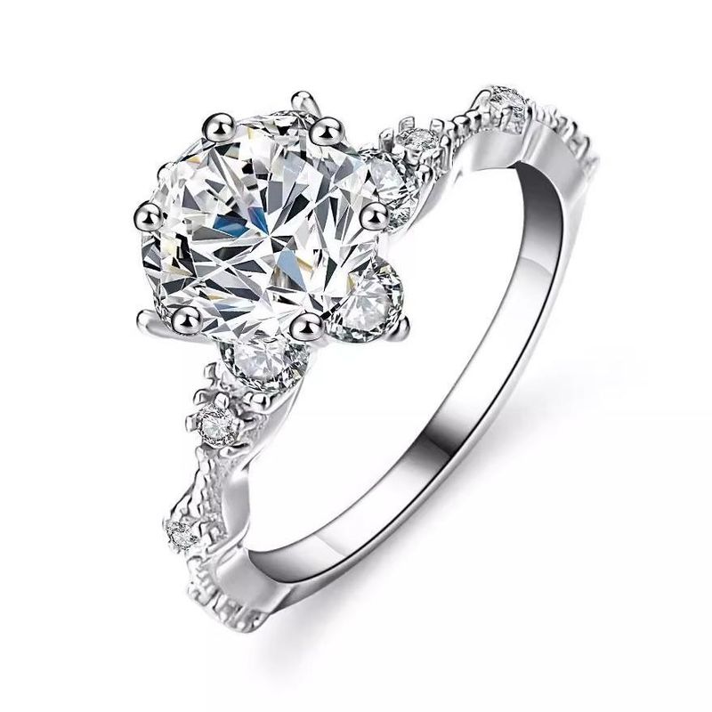 S Reinem Silber Klassische Sonnenblume Sechs Klaue, Mosang Stein frauen Licht Luxus und High-end, Neue Stil Suche Hochzeit_voghion.com