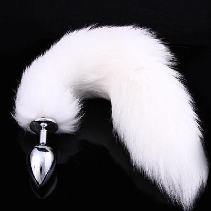Female fox plush backyard toy metal head SM anal plug product_voghion.com
