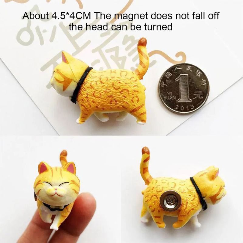 3D Stereo Cute Turnable Kitten Art Design Animal Series Home Decor Fridge Magnet Refrigerator Decoration Gift_voghion.com
