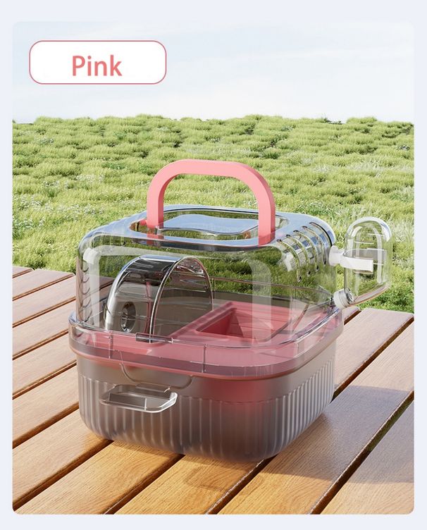 Trasportino per ricci traslucido per criceti, custodia da viaggio di grande capacità, traspirante, habitat per criceti, trasportino per piccoli animali con_voghion.com