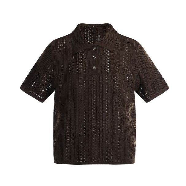 Herren-Poloshirt im Old Money Style mit Hohlstrickmuster – Japanisches Retro-Reversdesign | Atmungsaktive Cleanfit-Passform für den Sommer | Kurzarm-Strickware_voghion.com