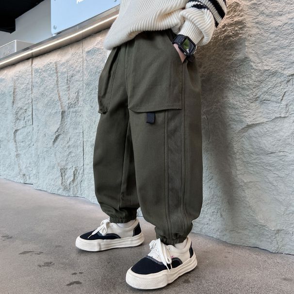 Jungenhosen 2024 neue einteilige Samt-Arbeitshosen für mittlere bis große Kinder, hübsche Herbst-Winter-Styles für Jungen,_voghion.com