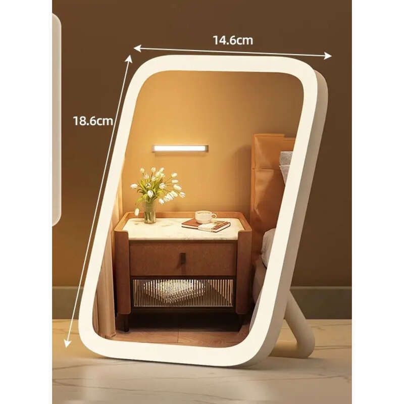 Intelligent Portable Tablet Vanity 360 Degree Fill Flat Desktop LED With Light Mirror_voghion.com