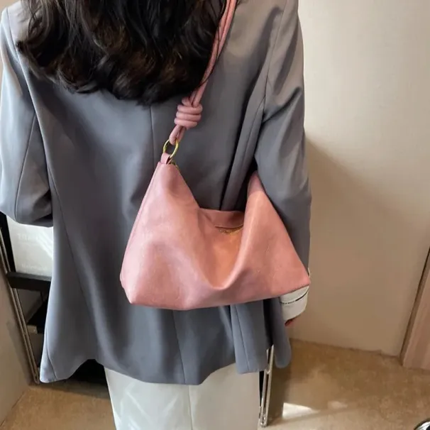 Borsa da donna alla moda, in morbida pelle di alta qualità, con tracolla singola, geometrica, ampia 250207l_voghion.com