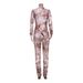 Women's Autumn New Printed Ruched Casual Long Sleeve Top And Pants Two-Piece Set_voghion.com