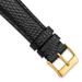 DeBeer 19mm Black Genuine Lizard Leather With Gold-tone Buckle 7.5 Inch Watch Band_voghion.com