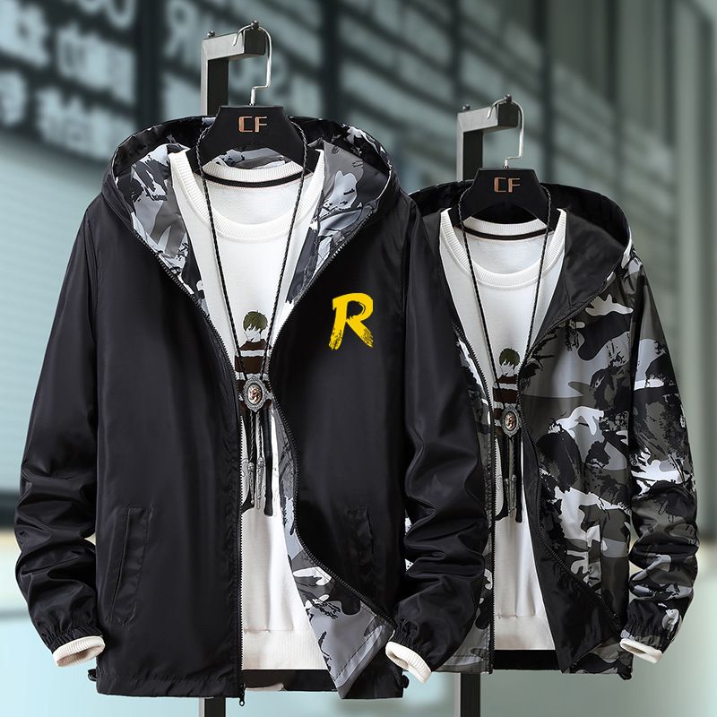 Veste réversible pour homme, veste camouflage réversible printemps et automne pour adolescents, collégiens et engraissements_voghion.com