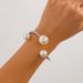 Simple And Elegant Irregular Metallic Bracelet With A Fashionable Feel Pearl Opening Spring Bracelet_voghion.com