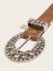 Feng Shui Diamond Brown Texture Niche Needle Buckle Special Print Pattern Batch Belt For Both Men And Women_voghion.com