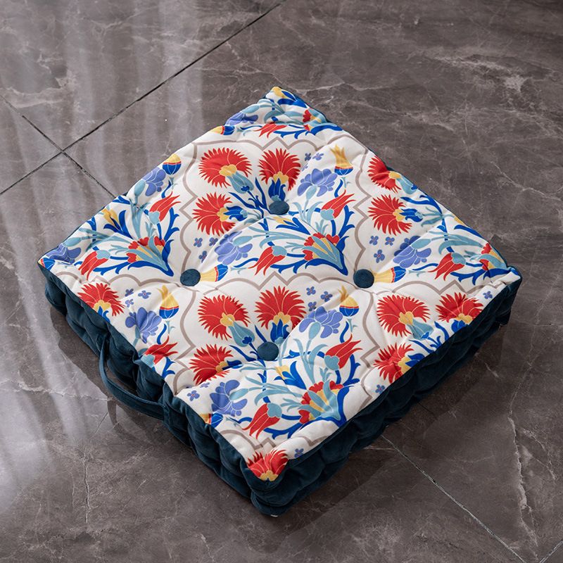 Floor Cushion – Hand-Carry Tatami Seat With Thick PP Fill (40x40cm, Washable Polyester Cover, Bohemian & Floral Patterns)_voghion.com