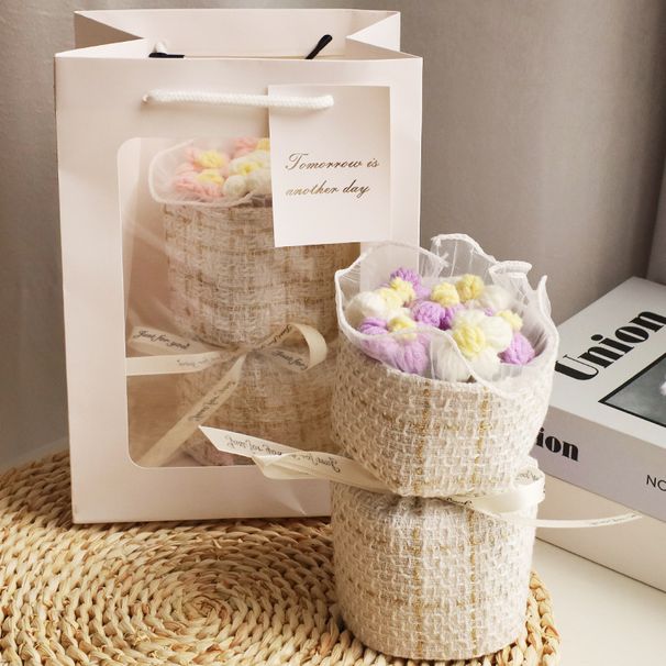 Weihnachtsgeschenke, Rosenstrauß aus gestrickter Seide, Geschenk zum Valentinstag, Geburtstagsgeschenk, Muttertagsgeschenk, Geschenk aus Kunstblumen_voghion.com