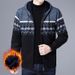 Wanter neie Mantel Kapuzen Fleece Pullover Faarfblock Casual Reißverschluss gestrickte Männer Cardigan_voghion.com
