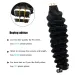 Tape In Human Hair Extensions Deep Wave Sada 20 ks Lepidlo Bezešvé Brazilské vlasy Páska útku Ins Kudrnaté vlasy Přírodní Černá_voghion.com