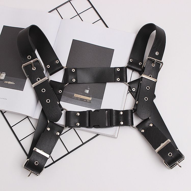 2019 new style European and American style niche design concave shape PU leather buckle outer straps trendy unisex_voghion.com