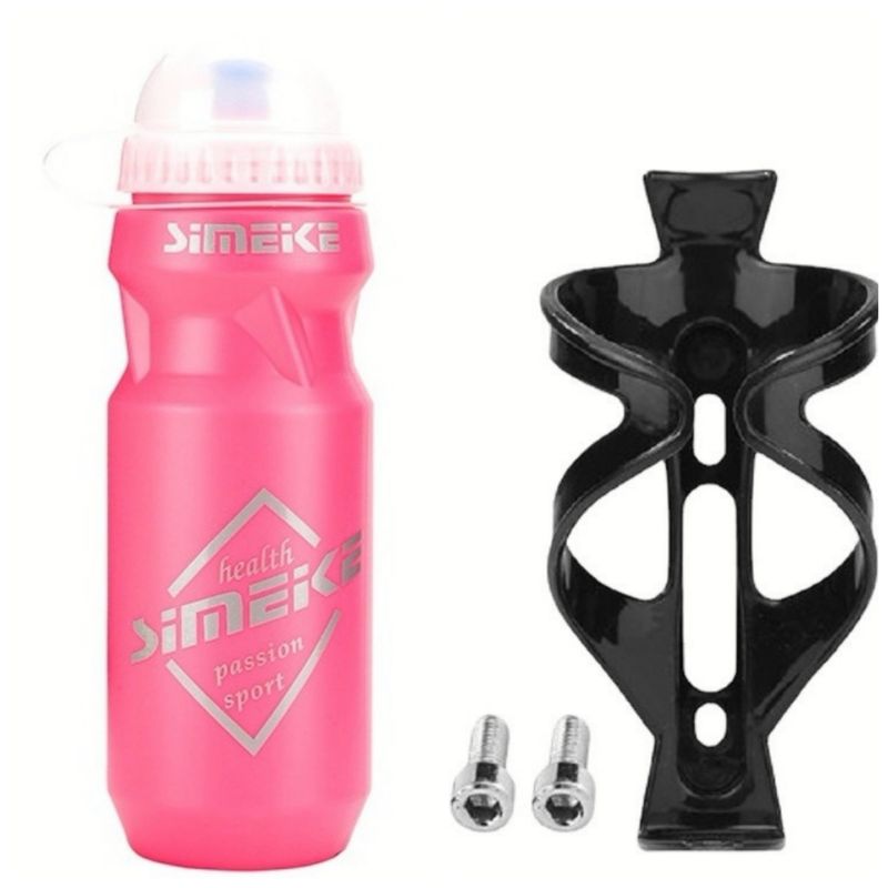 Bicycle Water Bottle Sports Water Bottle For Mountain Bike Sports With Dust Cover PC Single Color Plastic Water Bottle + Water Bottle Holder_voghion.com