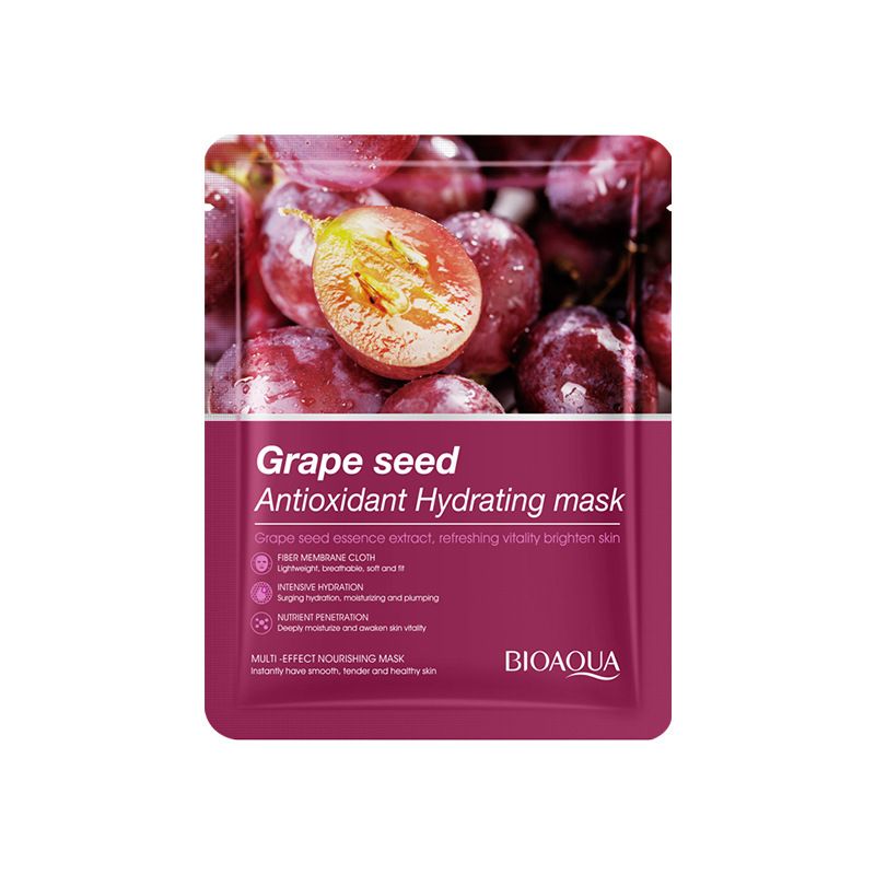 BIOAOUA Grape Seed Anti Oxygen Moisturizing Delicate Skin Moisturizing Facial Mask_voghion.com