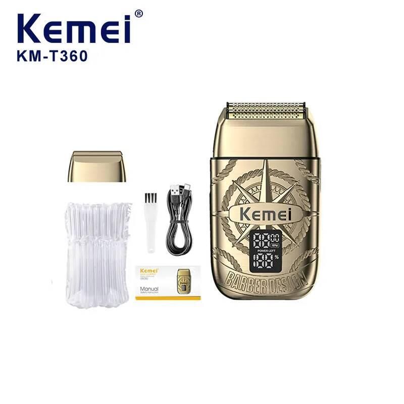 Golarka elektryczna Kemei Professional wodoodporna, akumulatorowa, trymer do włosów i brody, małe urządzenia AGD_voghion.com