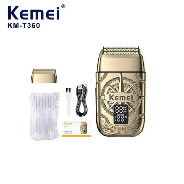 Golarka elektryczna Kemei Professional wodoodporna, akumulatorowa, trymer do włosów i brody, małe urządzenia AGD_voghion.com