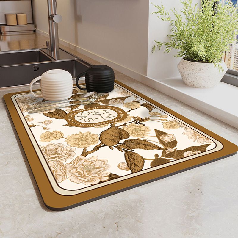 Diatomite Kitchen Sink Mat - Super Absorbent & Quick-Dry, Non-Slip Dish Drying Pad For Countertop, Sink & Dining Table_voghion.com