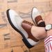 Scarpe in pelle Brock da uomo intagliate scarpe da uomo retrò britanniche abbinate colore casual aumento_voghion.com