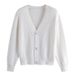 Dameskleding frisse lange mouwen trui damesjas chique losse v-hals gebreide cardigan_voghion.com