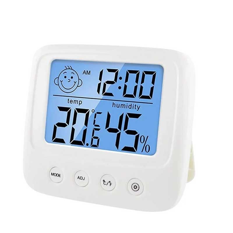 1 gab. Jauns LCD digitālais temperatūras mērītājs bērnu istabai mitruma mērītāja fona apgaismojums mājas iekštelpu elektroniskā higrometra termometra meteoroloģiskā stacija_voghion.com