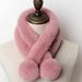 Korean version autumn and winter warm rabbit plush two tube thick fur ball solid color trendy women's scarf_voghion.com