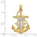 14K Two-tone Polished/Satin D/C Mariner Cross Pendant_voghion.com