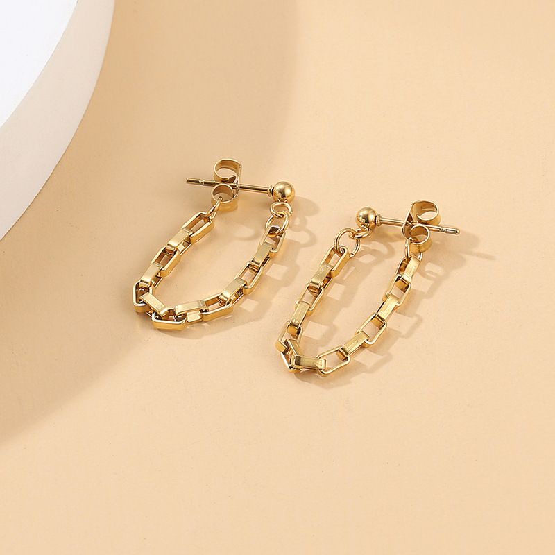 Retro Tassel Chain Earrings - 18K Gold Plated Vintage Hong Kong Style Earrings (French Elegance Collection)_voghion.com