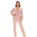 Women's sequined deep V-neck long-sleeved jumpsuit _voghion.com