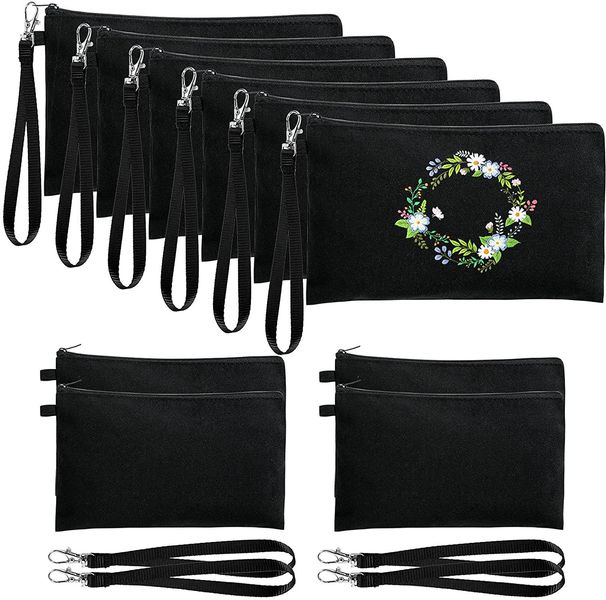 10 Πακέτο καλλυντικών τσάντα εξάχνωσης κενή τσάντα μακιγιάζ μεταφοράς θερμότητας με τσάντα μολυβιού ταξιδιού για το Halloween Thanksgiving Craft_voghion.com