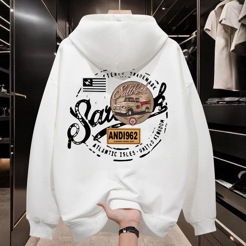 Felpa stampata da uomo, semplice e fresca, alla moda, girocollo, autunno e inverno, in velluto, a maniche lunghe_voghion.com