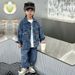 Pojkars vårkostymer 2025 Nya barns coola och snygga baby vår- och höstkostym i koreansk version för pojkar i denim_voghion.com