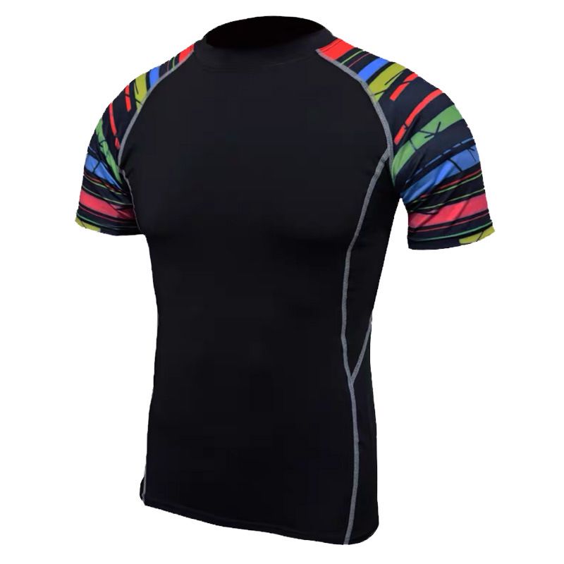 Men's Clothing Tights Men's Short Sleeves Fitness Basketball High Elastic Running Quick Drying Breathable Training Bottom Sports Compression T Shirt_voghion.com