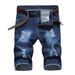 Vintage Ripped Design jeansshorts, män Casual Street Style Mid Stretch jeansshorts för sommaren_voghion.com