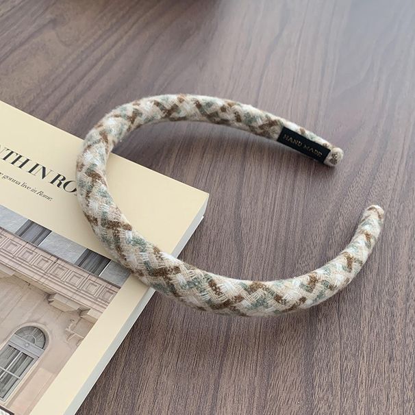 Caffè alla menta denso! Fascia per capelli scozzese da donna semplice anello salsiccia Corea del Sud fascia per capelli accessori per capelli copricapo_voghion.com