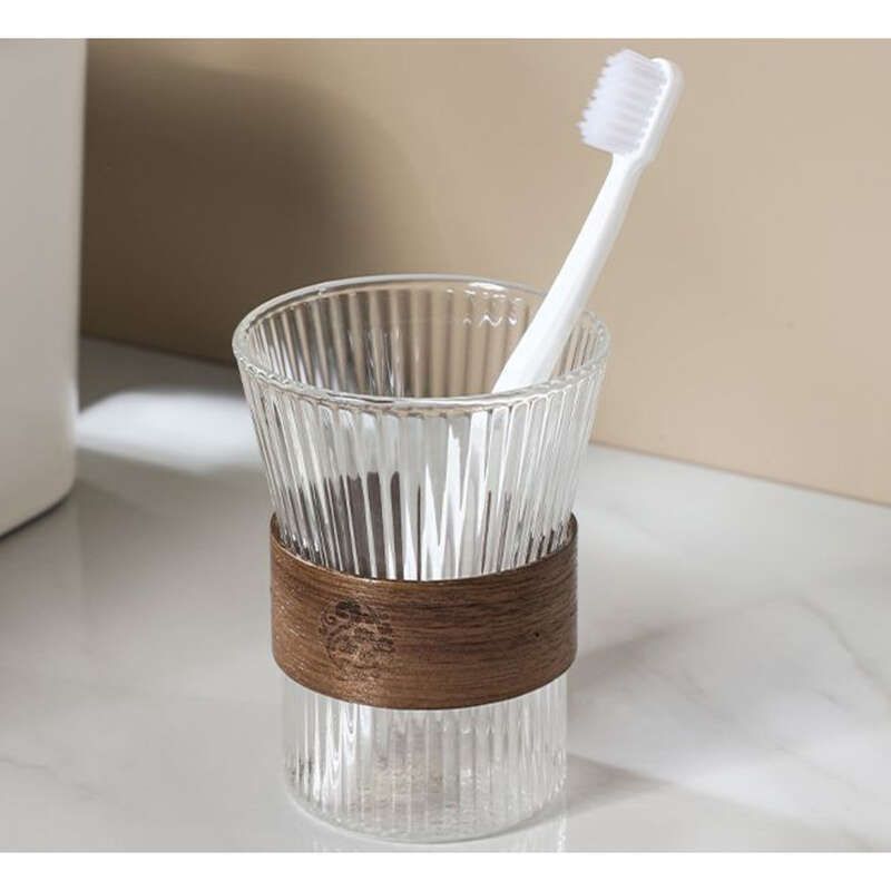 【 Texture spessa 】 Collutorio in vetro per coppia, set per spazzolino da denti, attrezzatura dentale, tazza per WC_voghion.com